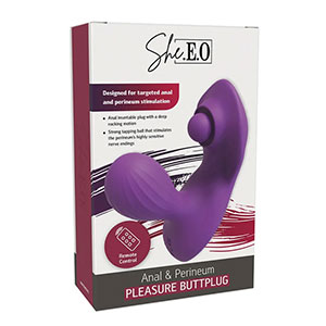Vibracijski analni stimulator s stimulatorjem presredka