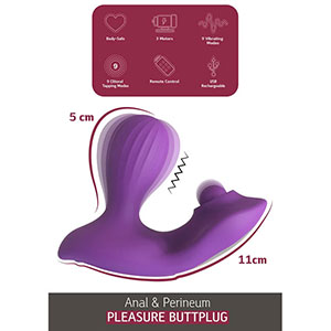 Vibracijski analni stimulator s stimulatorjem presredka