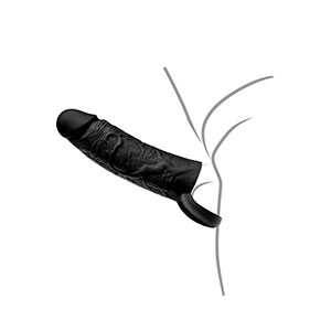Prevleka za penis Inferno 15 cm - črna