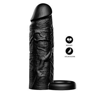 Prevleka za penis Inferno 15 cm - črna