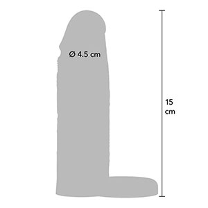 Prevleka za penis Inferno 15 cm - črna