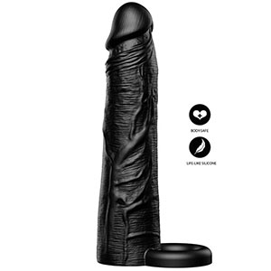 Prevleka za penis Inferno 20 cm - črna