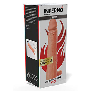 Prevleka za penis Inferno 20 cm - barva kože