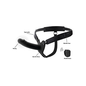 Votel vibracijski Strap-On 16 cm - črn