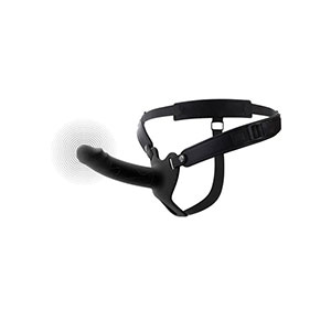 Votel vibracijski Strap-On 16 cm - črn