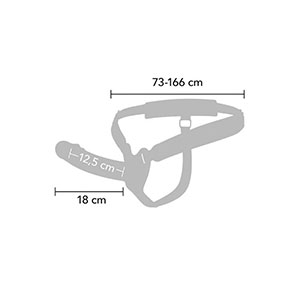 Votel vibracijski Strap-On 18 cm - barva kože