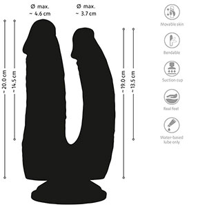 Realističen dvojni dildo s priseskom