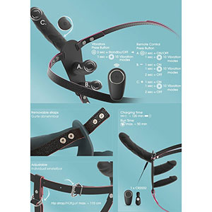 Strap On pas s tremi vibratorji