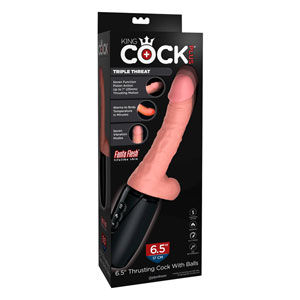 Vibrator z modi in gretjem King Cock Plus - 17 cm