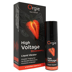 Gel za poljubljanje in stimulacijo Orgie High Voltage Strawbery