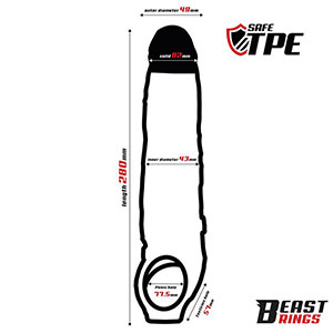 Prevleka za penis Beast Rings 28 cm