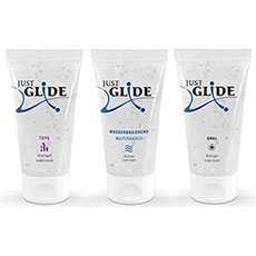 Kolekcija različnih vlažilnih gelov "Just Glide" - 3 x 50 ml