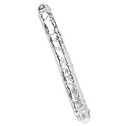 Prozoren dvojni dildo Clear Real Double Dong 34,5 cm