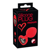 Analni silikonski čep s srčkom - M