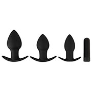 Set analnih čepov Black Velvet z vibro nabojem