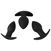 Set analnih čepov Black Velvet z vibro nabojem